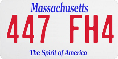 MA license plate 447FH4