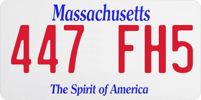 MA license plate 447FH5