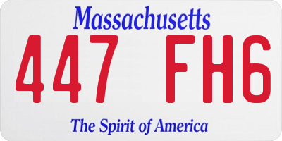 MA license plate 447FH6