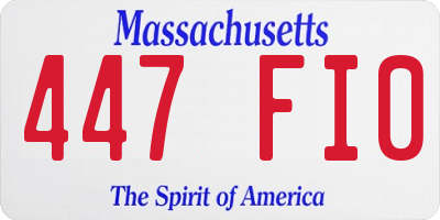 MA license plate 447FI0