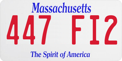 MA license plate 447FI2