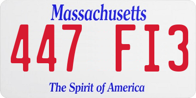 MA license plate 447FI3