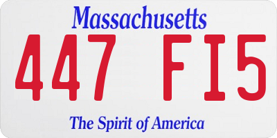 MA license plate 447FI5