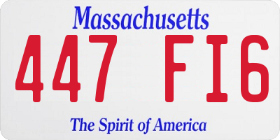 MA license plate 447FI6