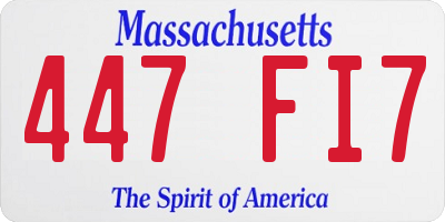 MA license plate 447FI7