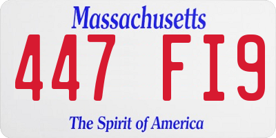 MA license plate 447FI9