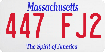 MA license plate 447FJ2