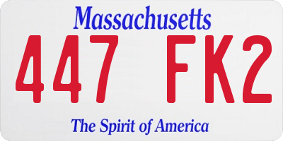 MA license plate 447FK2