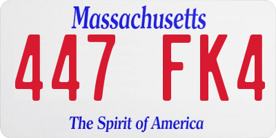 MA license plate 447FK4