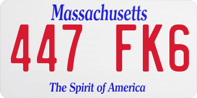 MA license plate 447FK6
