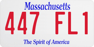 MA license plate 447FL1