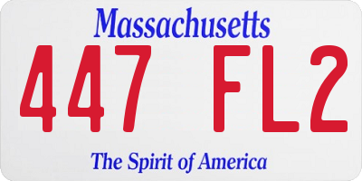 MA license plate 447FL2