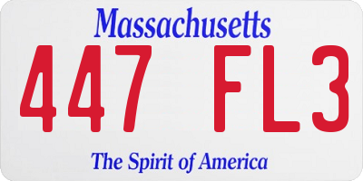MA license plate 447FL3