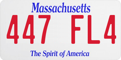 MA license plate 447FL4