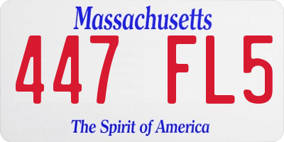 MA license plate 447FL5