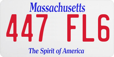 MA license plate 447FL6