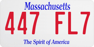 MA license plate 447FL7