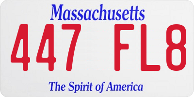 MA license plate 447FL8