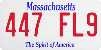 MA license plate 447FL9