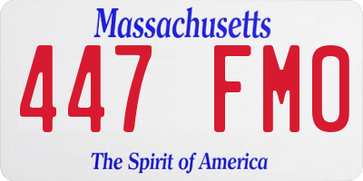 MA license plate 447FM0