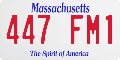 MA license plate 447FM1