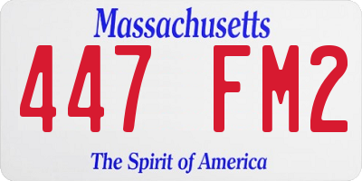 MA license plate 447FM2