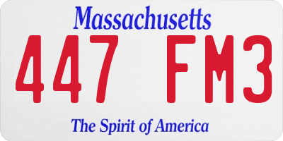 MA license plate 447FM3