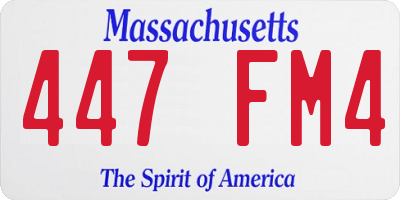 MA license plate 447FM4