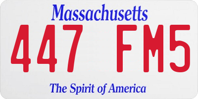 MA license plate 447FM5