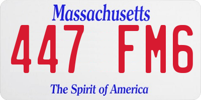 MA license plate 447FM6
