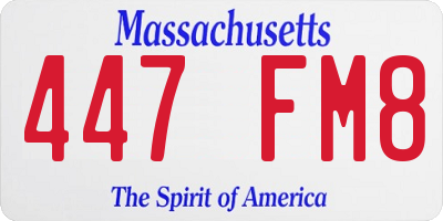 MA license plate 447FM8