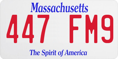 MA license plate 447FM9