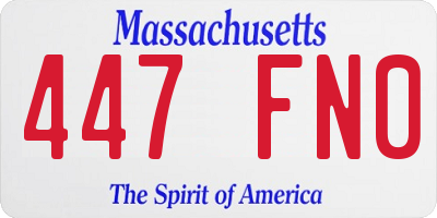MA license plate 447FN0