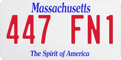MA license plate 447FN1