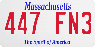 MA license plate 447FN3