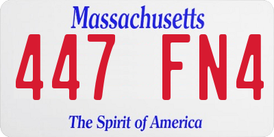 MA license plate 447FN4