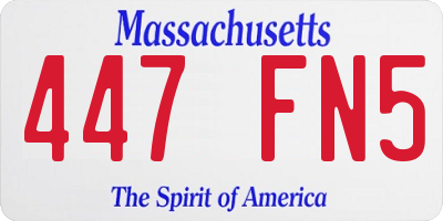 MA license plate 447FN5