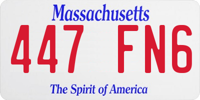 MA license plate 447FN6