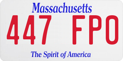 MA license plate 447FP0