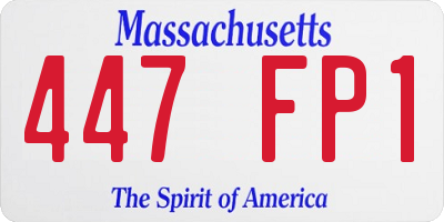 MA license plate 447FP1
