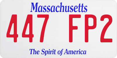 MA license plate 447FP2