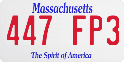 MA license plate 447FP3