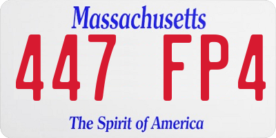 MA license plate 447FP4