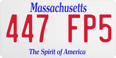MA license plate 447FP5