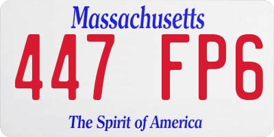 MA license plate 447FP6