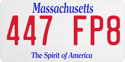 MA license plate 447FP8