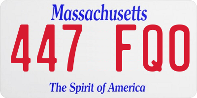 MA license plate 447FQ0