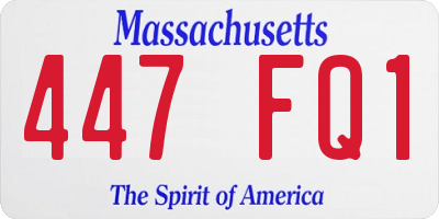 MA license plate 447FQ1