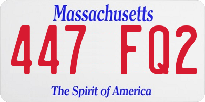 MA license plate 447FQ2