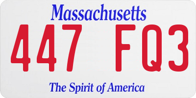 MA license plate 447FQ3